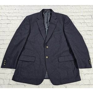 Meeting Streets Performance Wool Blazer Sport Coat Jacket Navy Blue MENS 44R